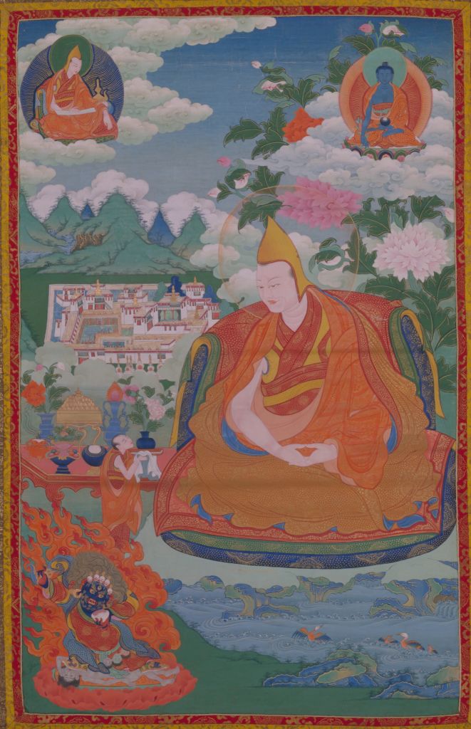 图片[1]-The origin of the Dalai Lama — Sangjie Gongba Thangka-China Archive